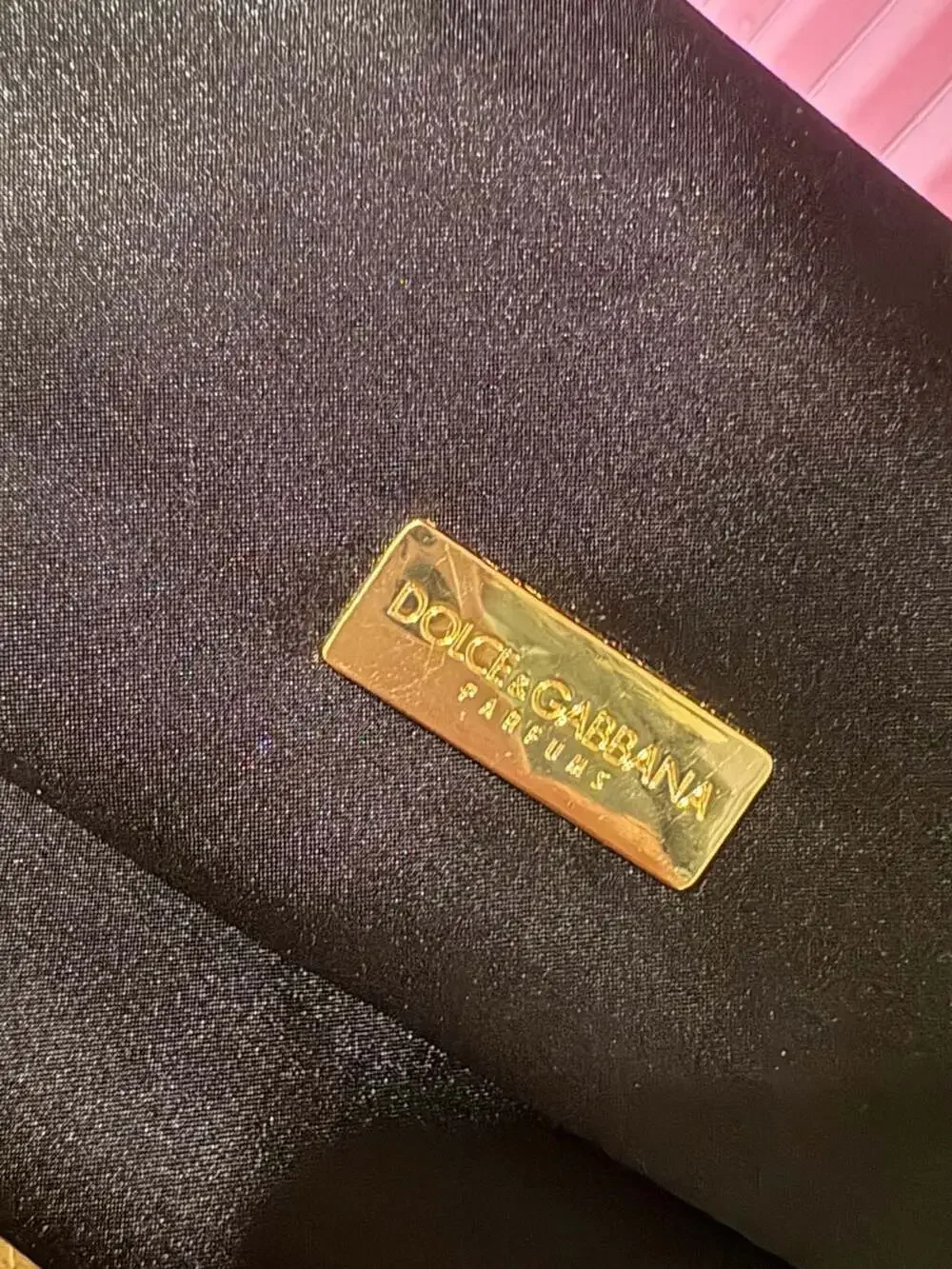 Dolce & Gabbana Parfums Black Satin Evening Clutch Bag